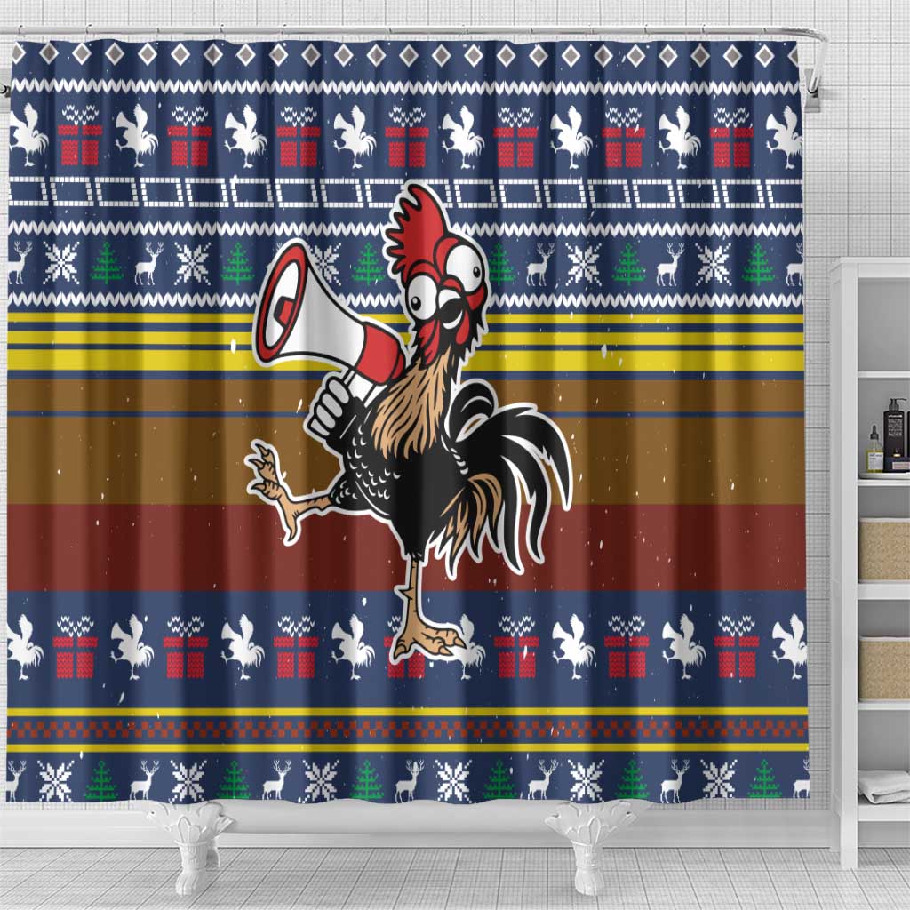 Chicken It Twice Christmas Shower Curtain Xmas Holiday Patterns - Wonder Print Shop