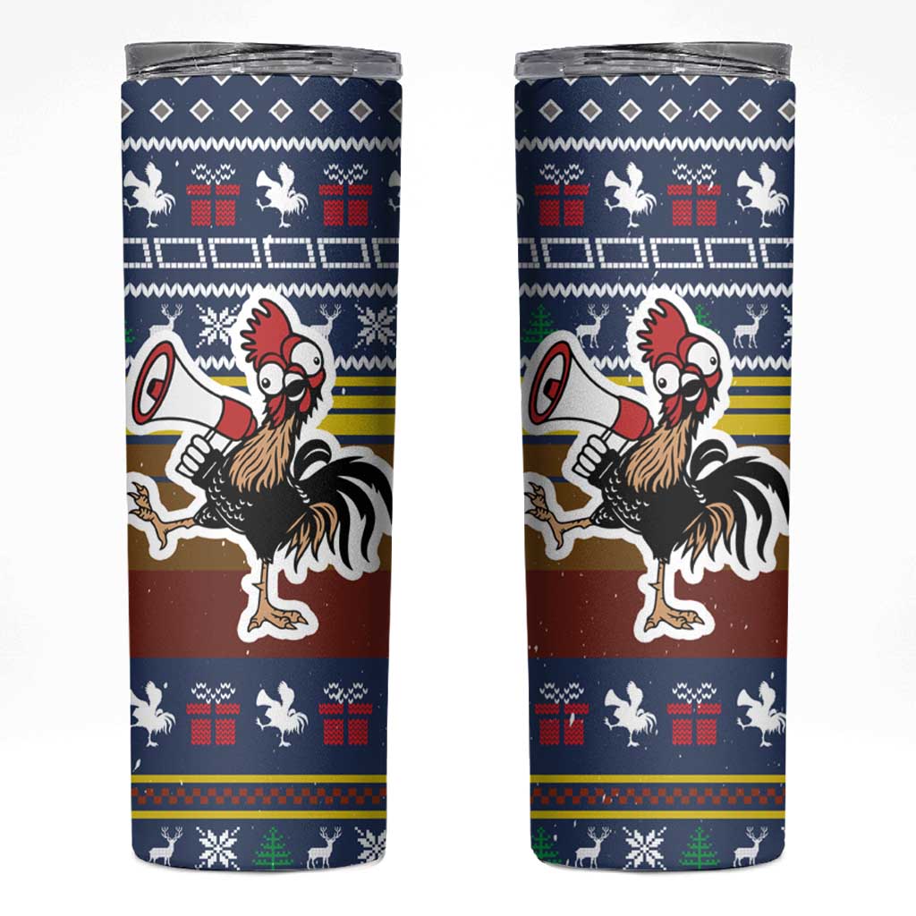 Chicken It Twice Christmas Skinny Tumbler Xmas Holiday Patterns - Wonder Print Shop