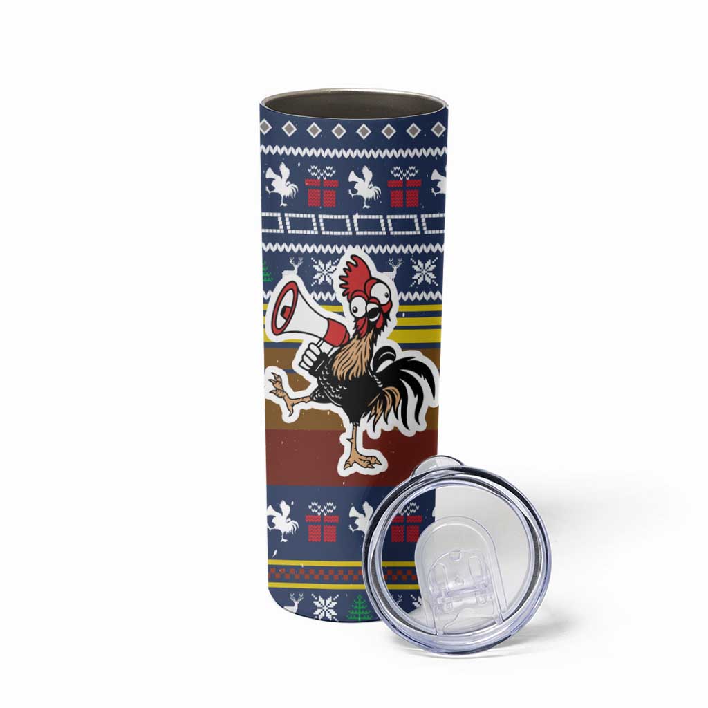 Chicken It Twice Christmas Skinny Tumbler Xmas Holiday Patterns - Wonder Print Shop