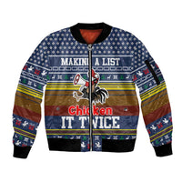 Chicken It Twice Christmas Sleeve Zip Bomber Jacket Xmas Holiday Patterns - Wonder Print Shop