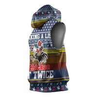 Chicken It Twice Christmas Sleeveless Hoodie Xmas Holiday Patterns - Wonder Print Shop