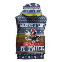 Chicken It Twice Christmas Sleeveless Zip Hoodie Xmas Holiday Patterns - Wonder Print Shop