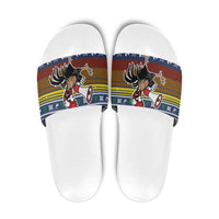 Chicken It Twice Christmas Slide Sandals Xmas Holiday Patterns - Wonder Print Shop