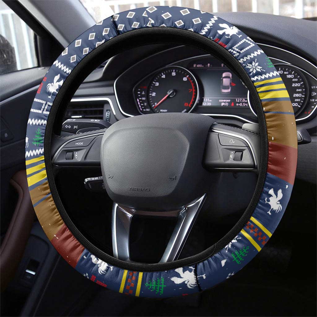 Chicken It Twice Christmas Steering Wheel Cover Xmas Holiday Patterns - Wonder Print Shop
