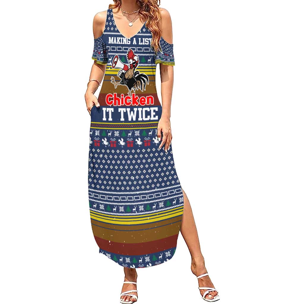 Chicken It Twice Christmas Summer Maxi Dress Xmas Holiday Patterns - Wonder Print Shop