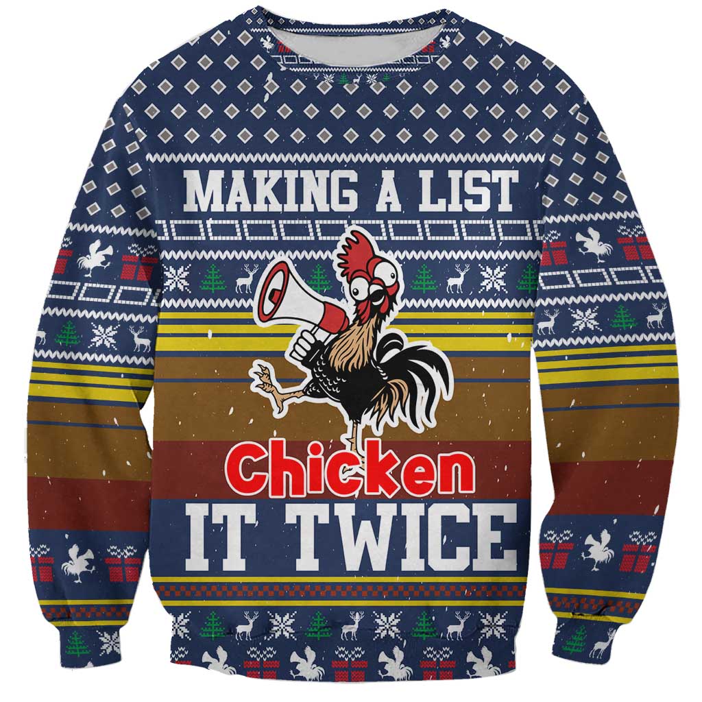 Chicken It Twice Christmas Sweatshirt Xmas Holiday Patterns - Wonder Print Shop