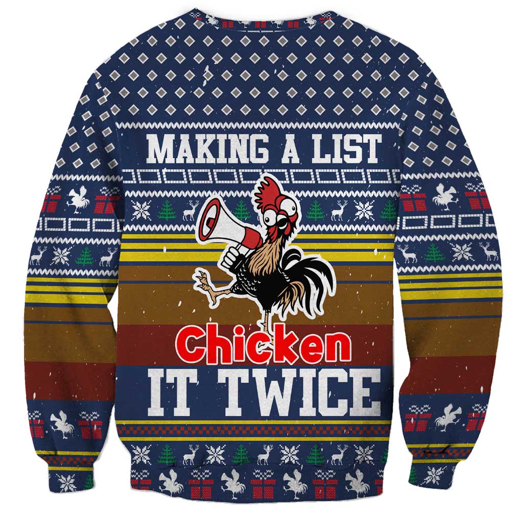 Chicken It Twice Christmas Sweatshirt Xmas Holiday Patterns - Wonder Print Shop