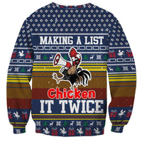 Chicken It Twice Christmas Sweatshirt Xmas Holiday Patterns - Wonder Print Shop