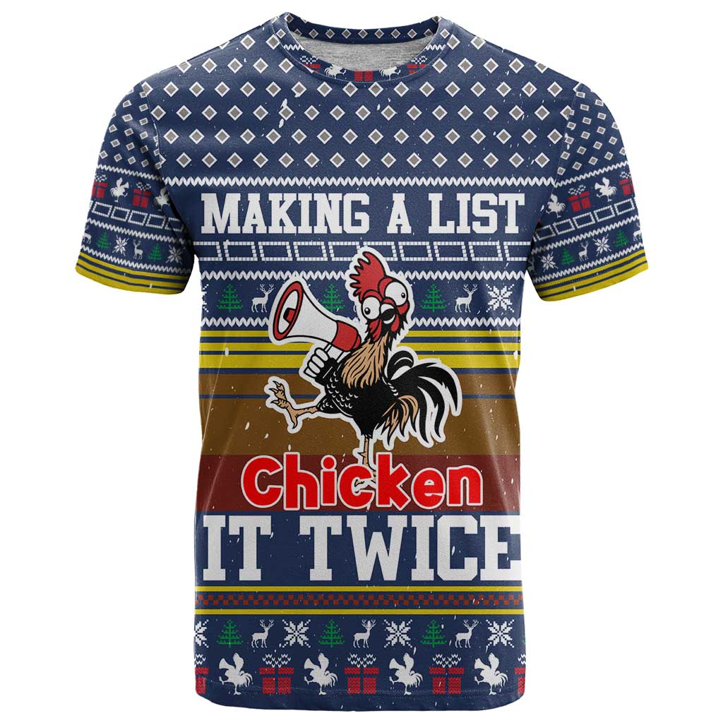 Chicken It Twice Christmas T Shirt Xmas Holiday Patterns - Wonder Print Shop