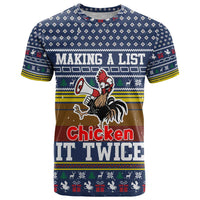 Chicken It Twice Christmas T Shirt Xmas Holiday Patterns - Wonder Print Shop