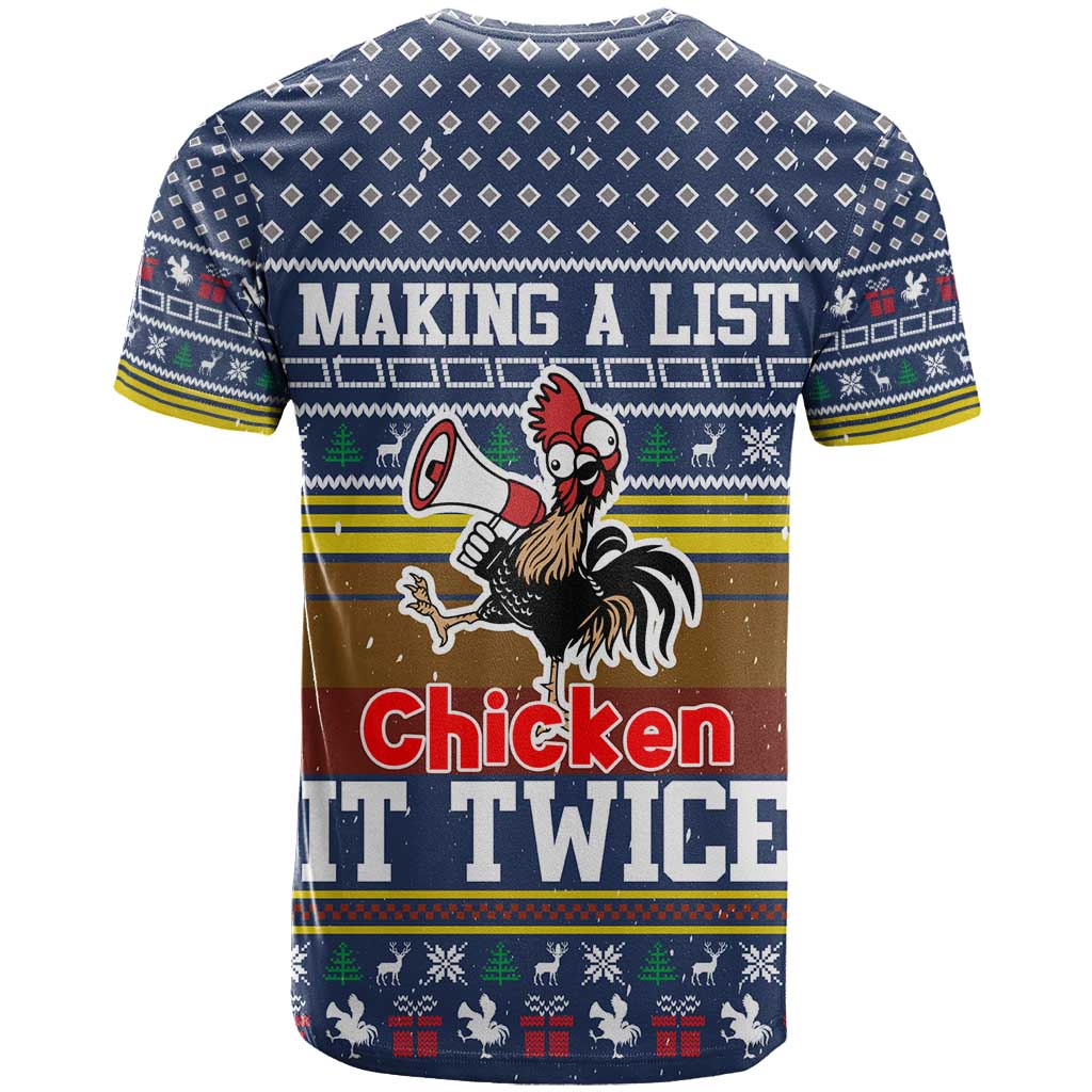 Chicken It Twice Christmas T Shirt Xmas Holiday Patterns - Wonder Print Shop