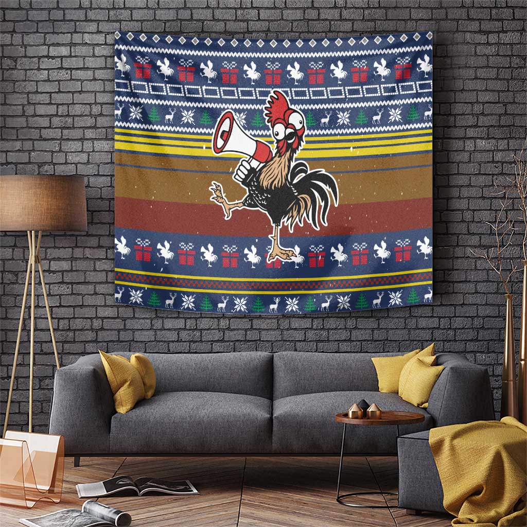 Chicken It Twice Christmas Tapestry Xmas Holiday Patterns - Wonder Print Shop