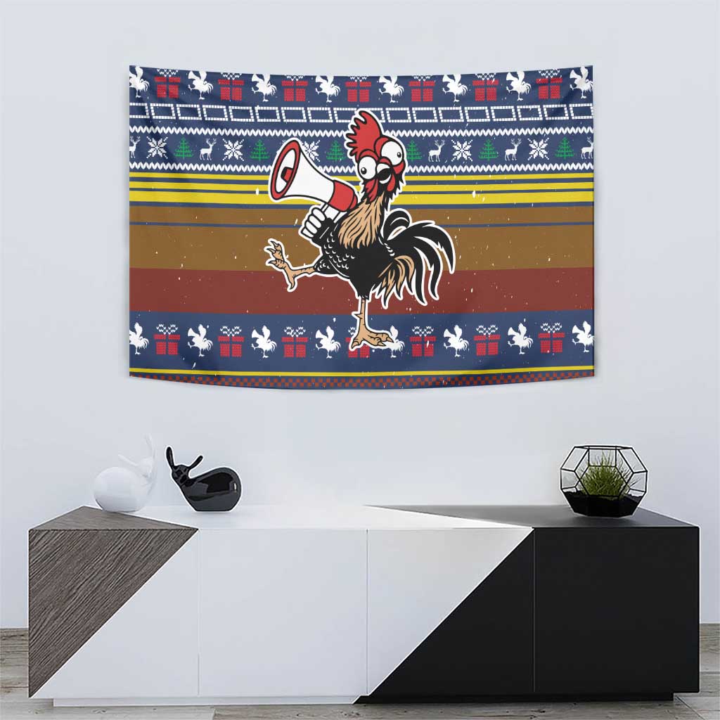 Chicken It Twice Christmas Tapestry Xmas Holiday Patterns - Wonder Print Shop