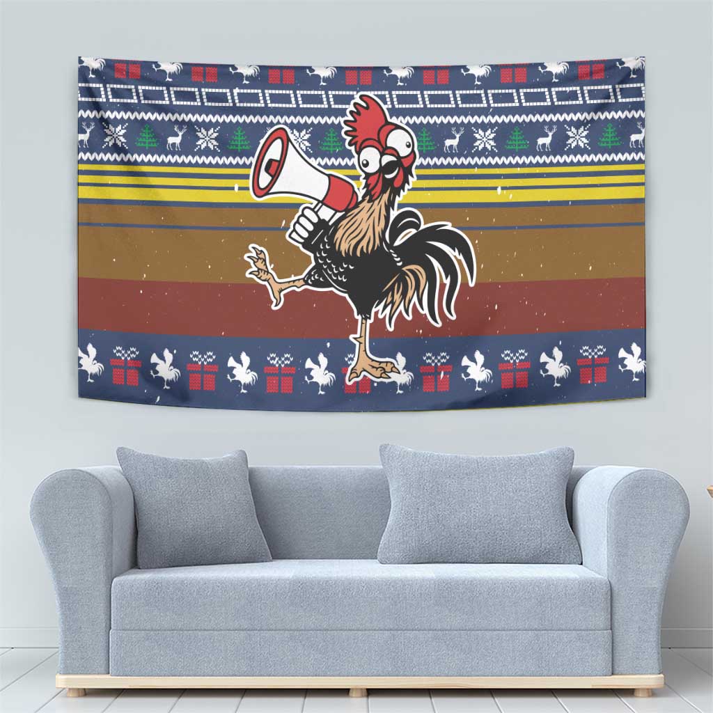 Chicken It Twice Christmas Tapestry Xmas Holiday Patterns - Wonder Print Shop