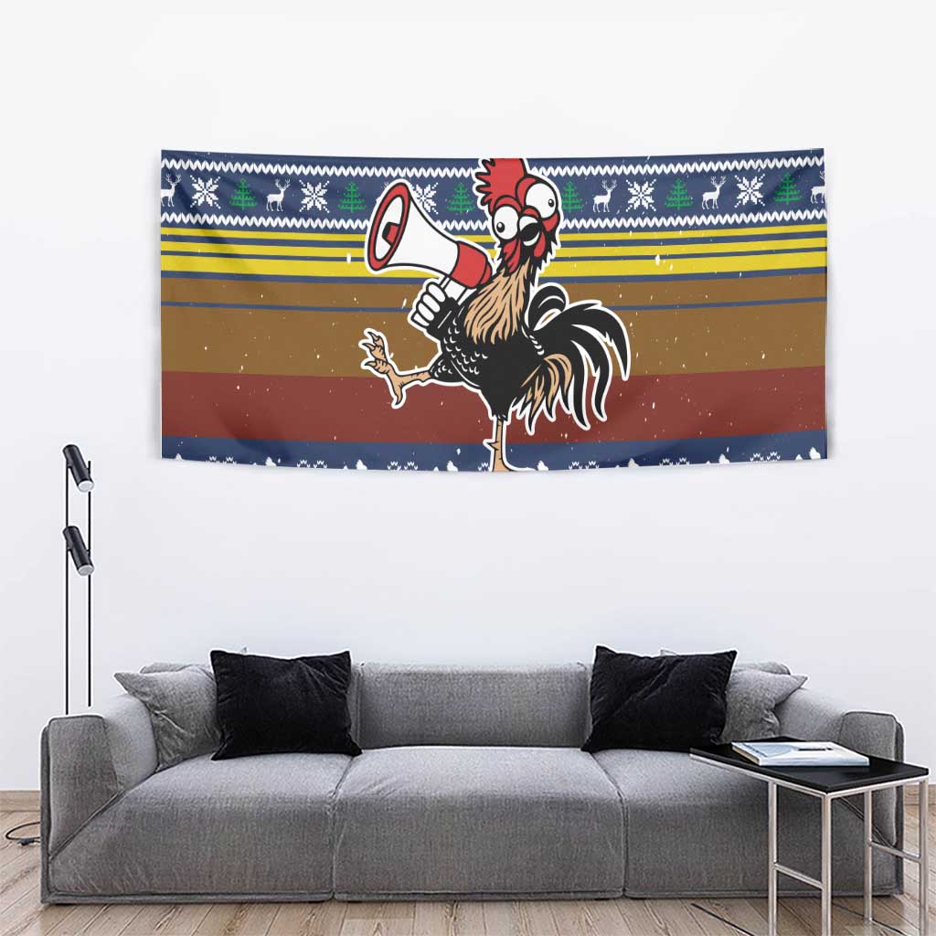 Chicken It Twice Christmas Tapestry Xmas Holiday Patterns - Wonder Print Shop