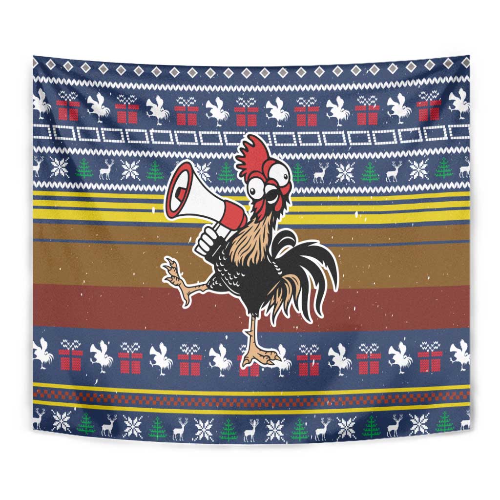 Chicken It Twice Christmas Tapestry Xmas Holiday Patterns - Wonder Print Shop