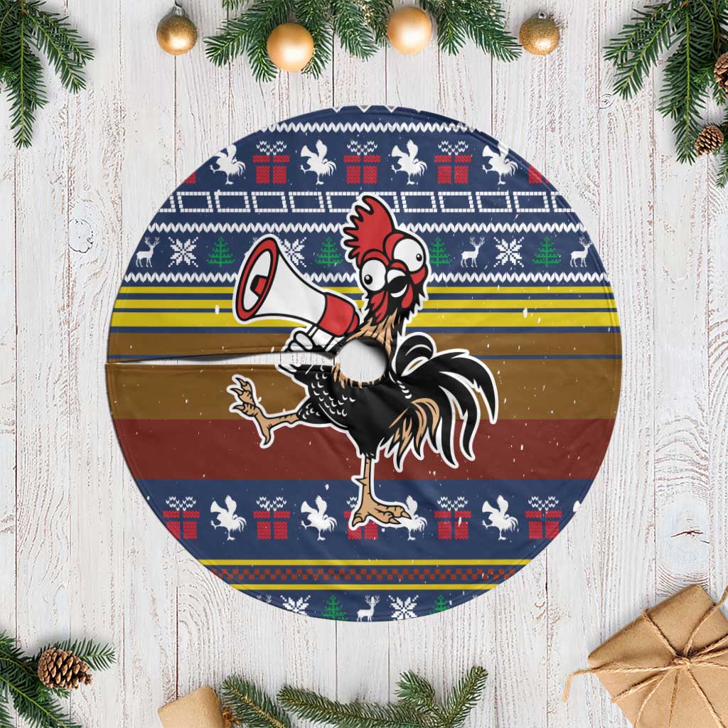 Chicken It Twice Christmas Tree Skirt Xmas Holiday Patterns - Wonder Print Shop
