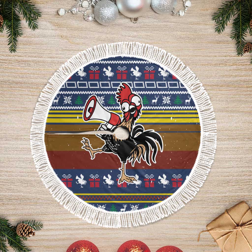 Chicken It Twice Christmas Tree Skirt Xmas Holiday Patterns - Wonder Print Shop