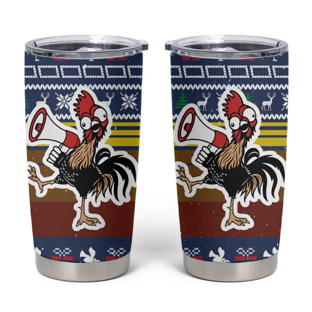 Chicken It Twice Christmas Tumbler Cup Xmas Holiday Patterns - Wonder Print Shop
