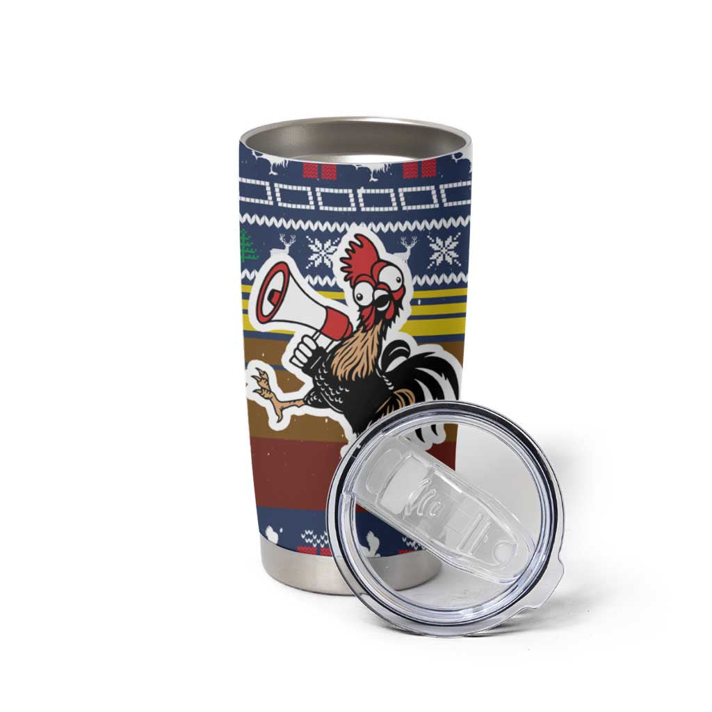 Chicken It Twice Christmas Tumbler Cup Xmas Holiday Patterns - Wonder Print Shop
