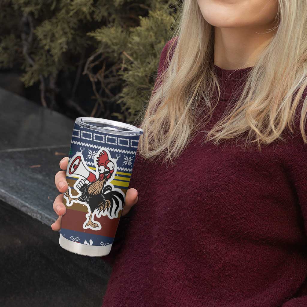 Chicken It Twice Christmas Tumbler Cup Xmas Holiday Patterns - Wonder Print Shop