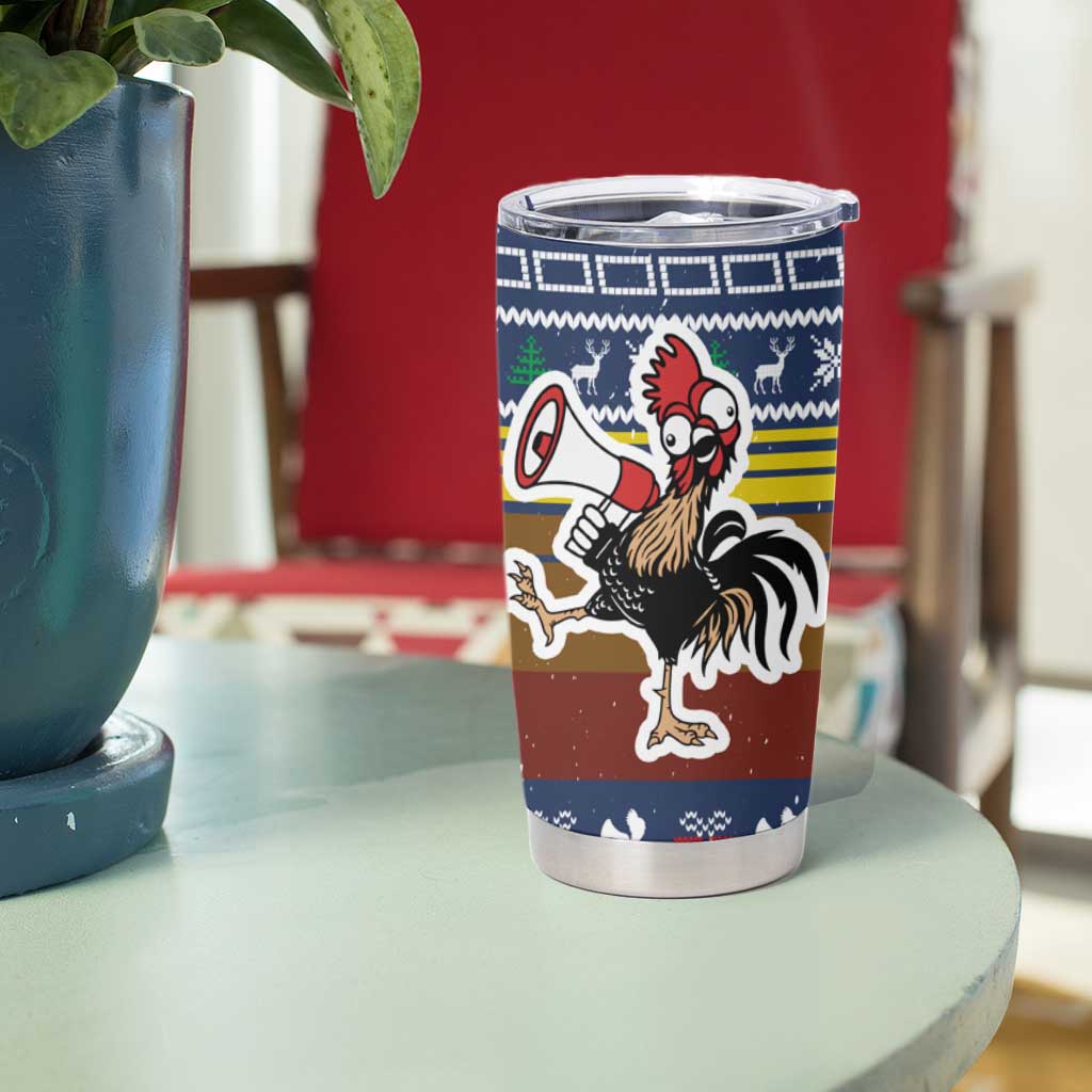 Chicken It Twice Christmas Tumbler Cup Xmas Holiday Patterns - Wonder Print Shop
