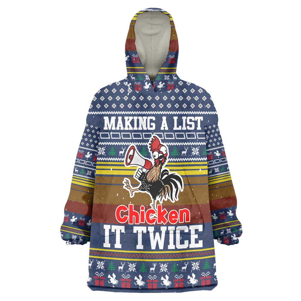 Chicken It Twice Christmas Wearable Blanket Hoodie Xmas Holiday Patterns - Wonder Print Shop