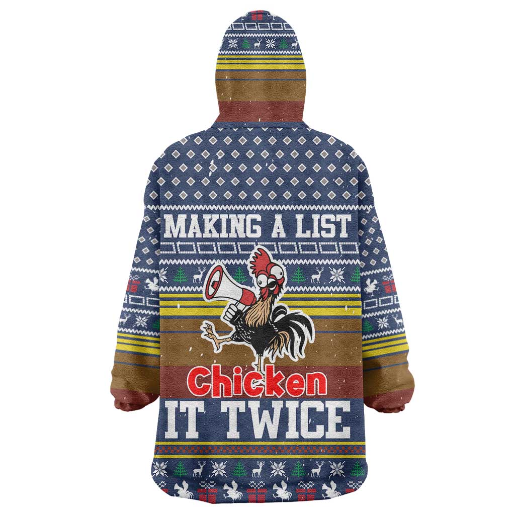 Chicken It Twice Christmas Wearable Blanket Hoodie Xmas Holiday Patterns - Wonder Print Shop
