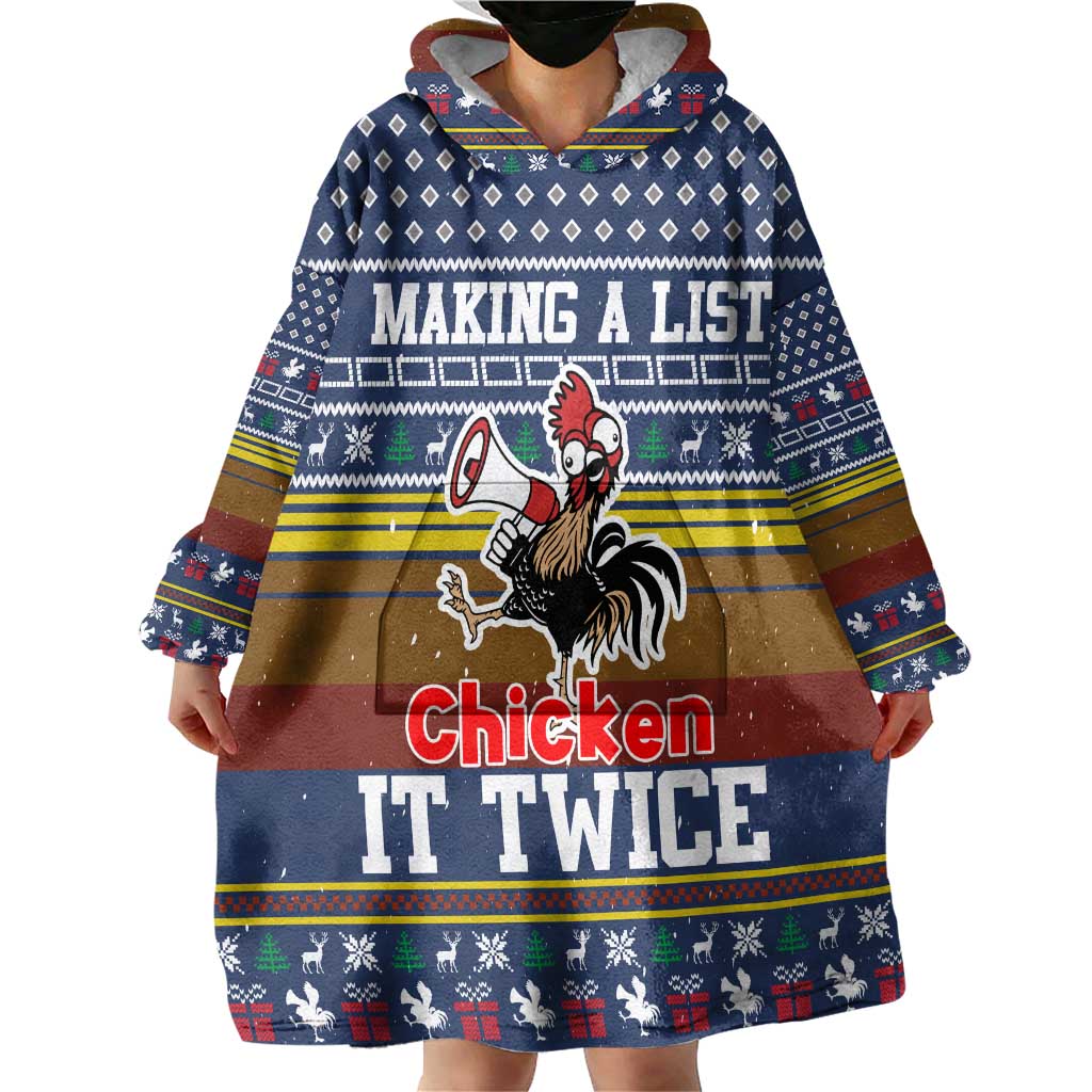Chicken It Twice Christmas Wearable Blanket Hoodie Xmas Holiday Patterns - Wonder Print Shop