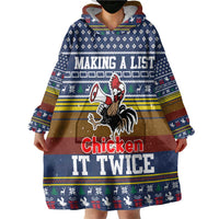 Chicken It Twice Christmas Wearable Blanket Hoodie Xmas Holiday Patterns - Wonder Print Shop