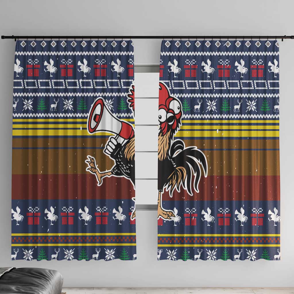 Chicken It Twice Christmas Window Curtain Xmas Holiday Patterns - Wonder Print Shop