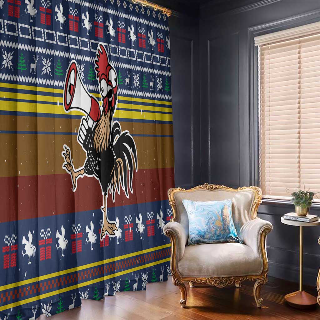 Chicken It Twice Christmas Window Curtain Xmas Holiday Patterns - Wonder Print Shop