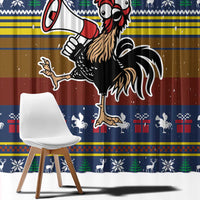 Chicken It Twice Christmas Window Curtain Xmas Holiday Patterns - Wonder Print Shop