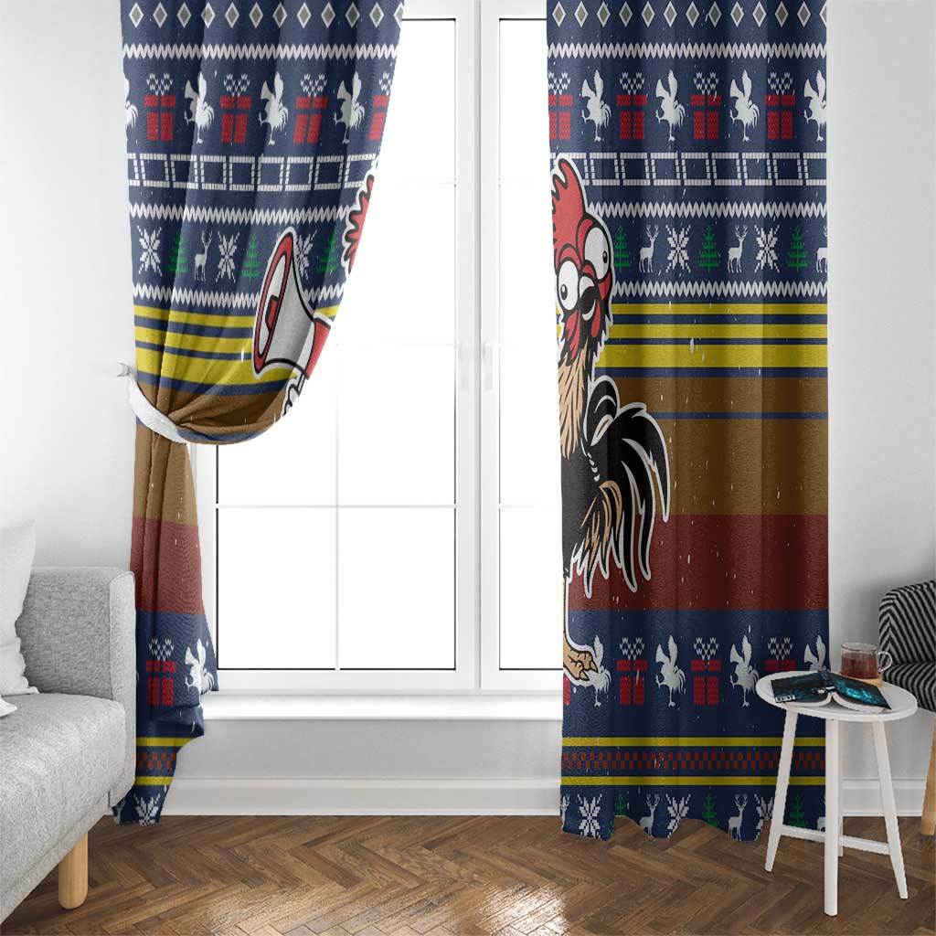 Chicken It Twice Christmas Window Curtain Xmas Holiday Patterns - Wonder Print Shop