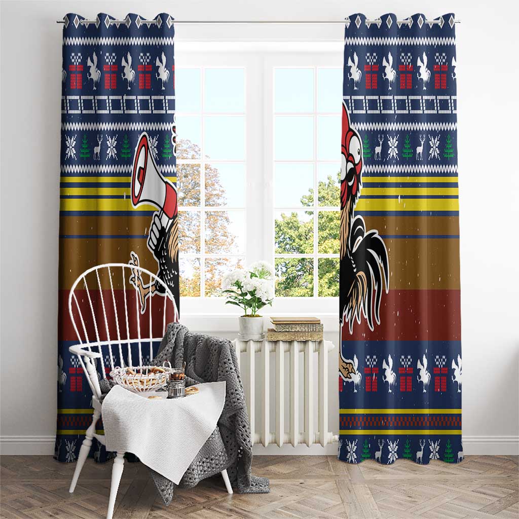 Chicken It Twice Christmas Window Curtain Xmas Holiday Patterns - Wonder Print Shop
