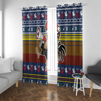 Chicken It Twice Christmas Window Curtain Xmas Holiday Patterns - Wonder Print Shop