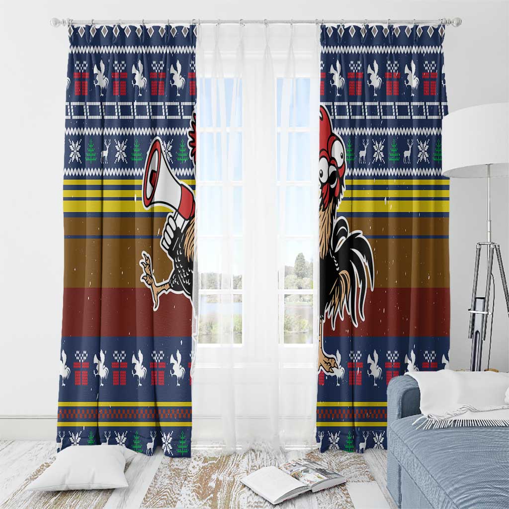 Chicken It Twice Christmas Window Curtain Xmas Holiday Patterns - Wonder Print Shop