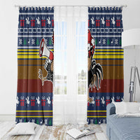 Chicken It Twice Christmas Window Curtain Xmas Holiday Patterns - Wonder Print Shop