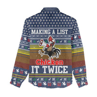 Chicken It Twice Christmas Women Casual Shirt Xmas Holiday Patterns - Wonder Print Shop