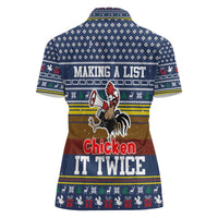 Chicken It Twice Christmas Women Polo Shirt Xmas Holiday Patterns - Wonder Print Shop