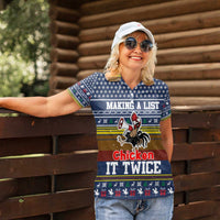 Chicken It Twice Christmas Women Polo Shirt Xmas Holiday Patterns - Wonder Print Shop