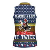Chicken It Twice Christmas Women Sleeveless Polo Shirt Xmas Holiday Patterns - Wonder Print Shop
