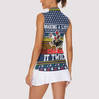 Chicken It Twice Christmas Women Sleeveless Polo Shirt Xmas Holiday Patterns - Wonder Print Shop