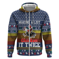 Chicken It Twice Christmas Zip Hoodie Xmas Holiday Patterns - Wonder Print Shop