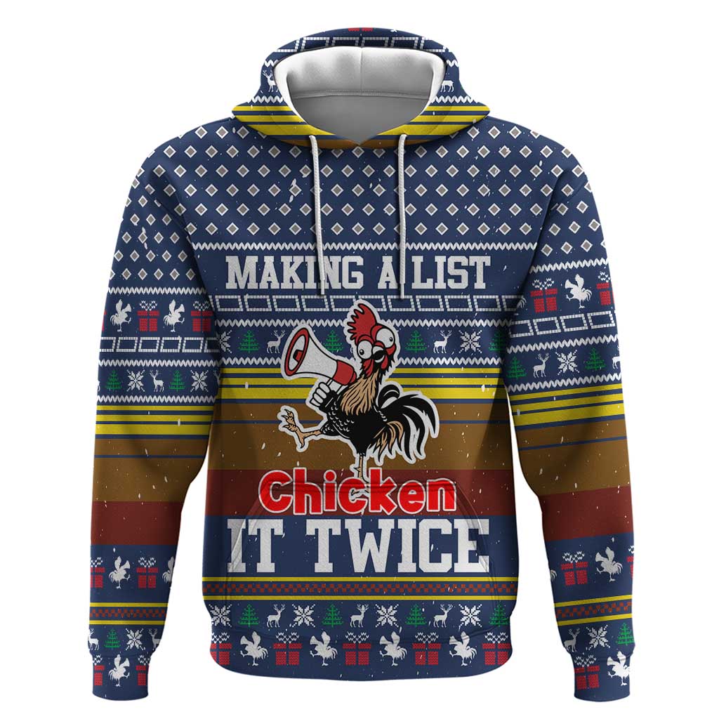 Chicken It Twice Christmas Zip Hoodie Xmas Holiday Patterns - Wonder Print Shop