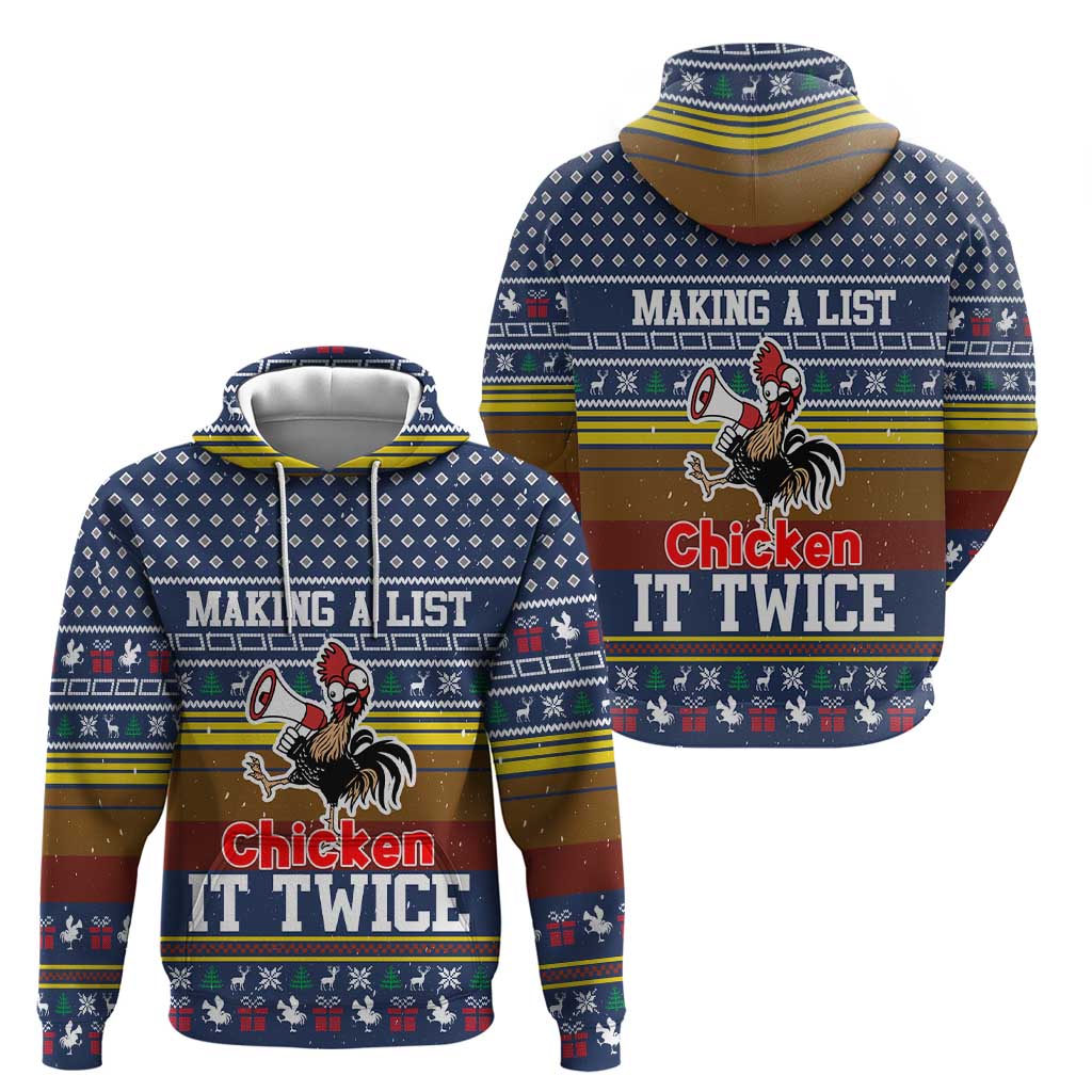 Chicken It Twice Christmas Zip Hoodie Xmas Holiday Patterns - Wonder Print Shop
