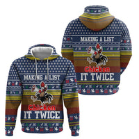 Chicken It Twice Christmas Zip Hoodie Xmas Holiday Patterns - Wonder Print Shop
