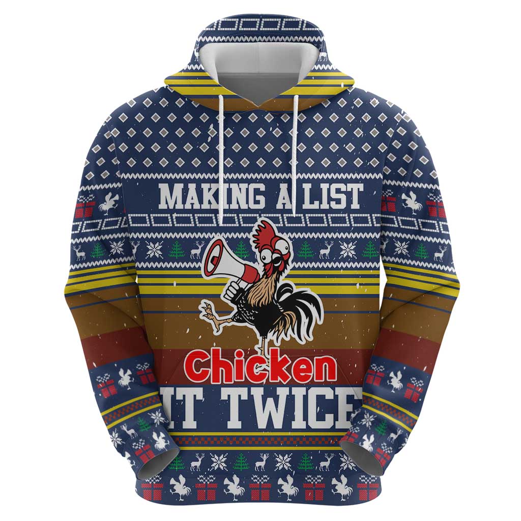 Chicken It Twice Christmas Zip Hoodie Xmas Holiday Patterns - Wonder Print Shop