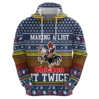 Chicken It Twice Christmas Zip Hoodie Xmas Holiday Patterns - Wonder Print Shop