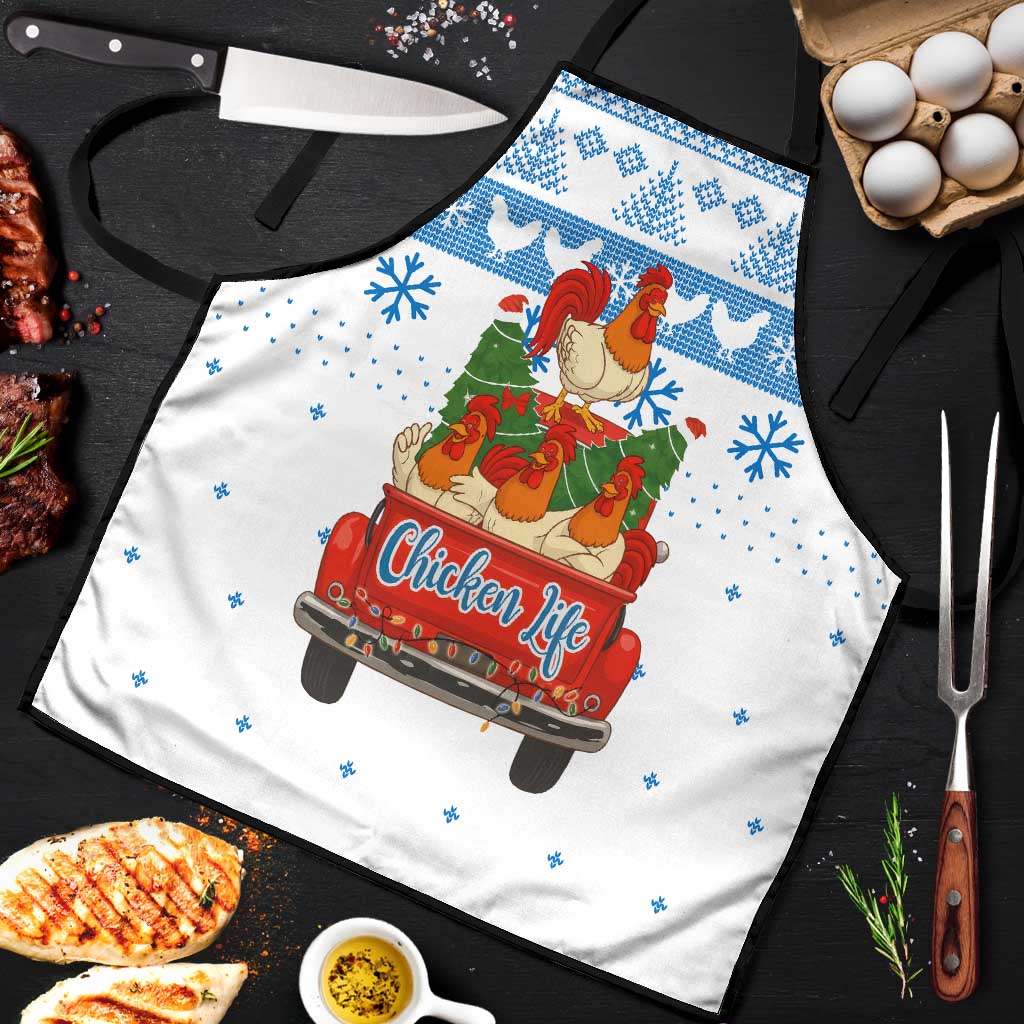 Chicken Life Christmas Apron Xmas Holiday Patterns - Wonder Print Shop